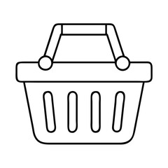 shopping basket icon, shopping basket line art - simple line art of shopping basket, perfect for shopping basket logos and icons
