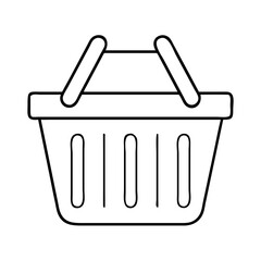 shopping basket icon, shopping basket line art - simple line art of shopping basket, perfect for shopping basket logos and icons