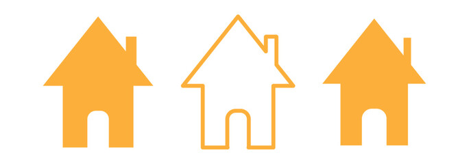 House icons set. Home icon collection. Real estate. Flat style houses symbols for apps and websites on white background - stock vector.