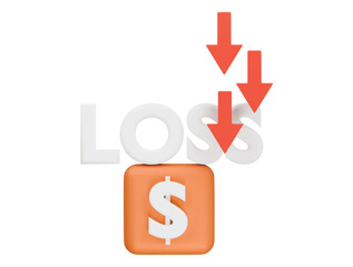 loss icon 3d illustration render