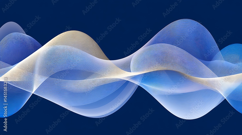 Poster gradient wavy lines create a soothing and modern backdrop illustration
