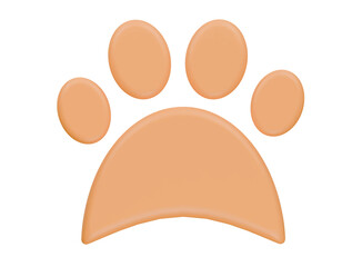 paw icon 3d illustration render