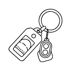 souvenir keychain icon, souvenir keychain line art - simple line art of souvenir keychain, perfect for souvenir keychain logos and icons
