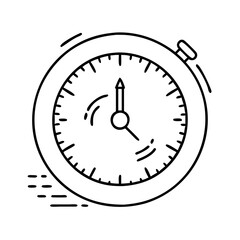 speedrun clock icon, speedrun clock line art - simple line art of speedrun clock, perfect for speedrun clock logos and icons