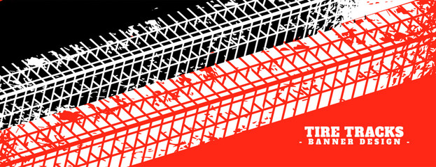 abstract tire trial mark pattern banner design