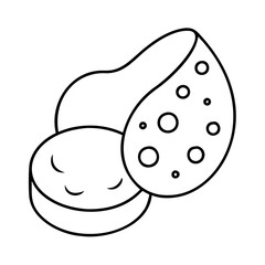 sponge for blending icon, sponge for blending line art - simple line art of sponge for blending, perfect for sponge for blending logos and icons