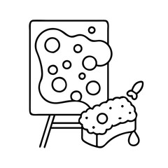sponge painting icon, sponge painting line art - simple line art of sponge painting, perfect for sponge painting logos and icons