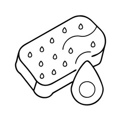 sponge for blending icon, sponge for blending line art - simple line art of sponge for blending, perfect for sponge for blending logos and icons