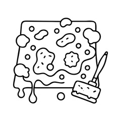 sponge painting icon, sponge painting line art - simple line art of sponge painting, perfect for sponge painting logos and icons