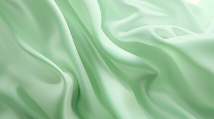 Fototapeta premium Light Green Fabric Flowing Gracefully on Smooth Background 