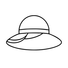 sun hat icon, sun hat line art - simple line art of sun hat, perfect for sun hat logos and icons