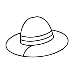 sun hat icon, sun hat line art - simple line art of sun hat, perfect for sun hat logos and icons