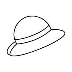 sun hat icon, sun hat line art - simple line art of sun hat, perfect for sun hat logos and icons