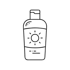 sunscreen bottle icon, sunscreen bottle line art - simple line art of sunscreen bottle, perfect for sunscreen bottle logos and icons