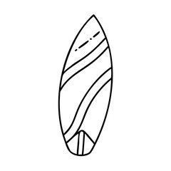 surfboard icon, surfboard line art - simple line art of surfboard, perfect for surfboard logos and icons