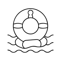 swim buoy icon, swim buoy line art - simple line art of swim buoy, perfect for swim buoy logos and icons