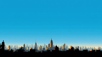 Fototapeta premium City Skyline Silhouette at Sunrise