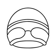 swimmer s cap icon, swimmer s cap line art - simple line art of swimmer s cap, perfect for swimmer s cap logos and icons