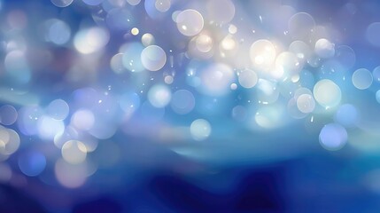 Dreamy Bokeh: Soft, luminous bokeh lights in shades of blue create a magical atmosphere, a beautiful and enchanting abstract representation. 