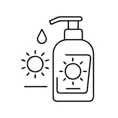 tanning lotion icon, tanning lotion line art - simple line art of tanning lotion, perfect for tanning lotion logos and icons