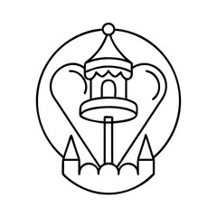 theme park logo icon, theme park logo line art - simple line art of theme park logo, perfect for theme park logo logos and icons