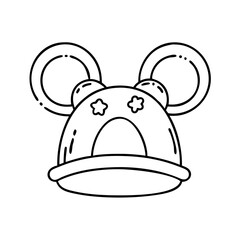 theme park mascot hat icon, theme park mascot hat line art - simple line art of theme park mascot hat, perfect for theme park mascot hat logos and icons