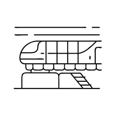 theme park monorail icon, theme park monorail line art - simple line art of theme park monorail, perfect for theme park monorail logos and icons