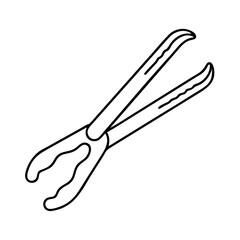 tongs icon, tongs line art - simple line art of tongs, perfect for tongs logos and icons