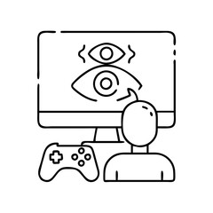 video game stream viewer icon, video game stream viewer line art - simple line art of video game stream viewer, perfect for video game stream viewer logos and icons