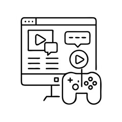 video game tutorial icon, video game tutorial line art - simple line art of video game tutorial, perfect for video game tutorial logos and icons