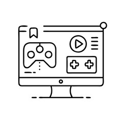video game tutorial icon, video game tutorial line art - simple line art of video game tutorial, perfect for video game tutorial logos and icons