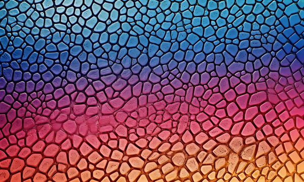 Colorful Cracked Stone Pattern with Vibrant Gradient Background Transitioning from Blue to Pink, Video Animation