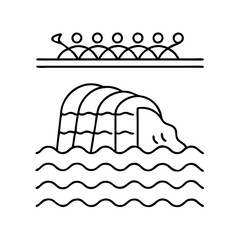 water park wave pool icon, water park wave pool line art - simple line art of water park wave pool, perfect for water park wave pool logos and icons