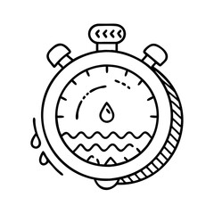 waterproof stopwatch icon, waterproof stopwatch line art - simple line art of waterproof stopwatch, perfect for waterproof stopwatch logos and icons