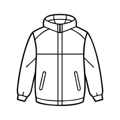 windbreaker jacket icon, windbreaker jacket line art - simple line art of windbreaker jacket, perfect for windbreaker jacket logos and icons