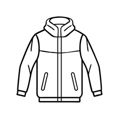 windbreaker jacket icon, windbreaker jacket line art - simple line art of windbreaker jacket, perfect for windbreaker jacket logos and icons