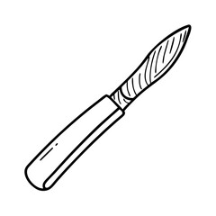 wood carving knife icon, wood carving knife line art - simple line art of wood carving knife, perfect for wood carving knife logos and icons