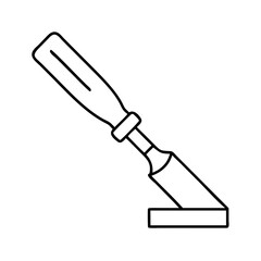 wood chisel icon, wood chisel line art - simple line art of wood chisel, perfect for wood chisel logos and icons