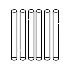 wood dowels icon, wood dowels line art - simple line art of wood dowels, perfect for wood dowels logos and icons