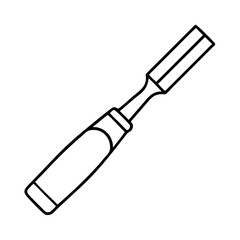 wood chisel icon, wood chisel line art - simple line art of wood chisel, perfect for wood chisel logos and icons