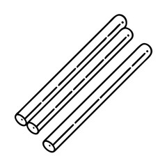 wood dowels icon, wood dowels line art - simple line art of wood dowels, perfect for wood dowels logos and icons