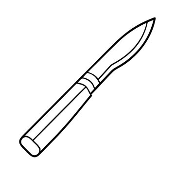 black and white knife drawing clip art preview