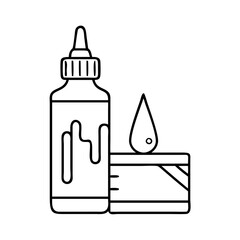 wood glue icon, wood glue line art - simple line art of wood glue, perfect for wood glue logos and icons