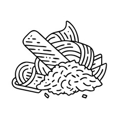 wood sawdust icon, wood sawdust line art - simple line art of wood sawdust, perfect for wood sawdust logos and icons
