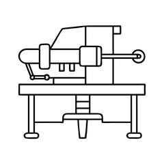 workbench vise icon, workbench vise line art - simple line art of workbench vise, perfect for workbench vise logos and icons