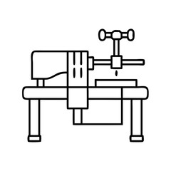workbench vise icon, workbench vise line art - simple line art of workbench vise, perfect for workbench vise logos and icons