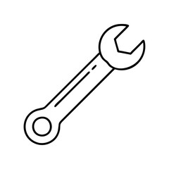 wrench icon, wrench line art - simple line art of wrench, perfect for wrench logos and icons