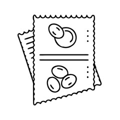 yeast packet icon, yeast packet line art - simple line art of yeast packet, perfect for yeast packet logos and icons