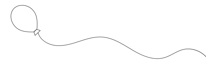 One line drawing Balloon vector. Balloon single line vector linear icon. Balloon outline line design. Vector illustration. EPS 10 .