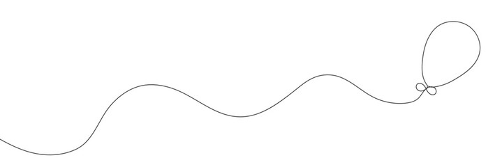 One line drawing Balloon vector. Balloon single line vector linear icon. Balloon outline line design. Vector illustration. EPS 10 .